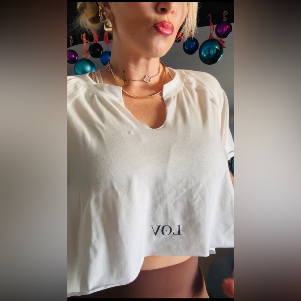 White LOV top